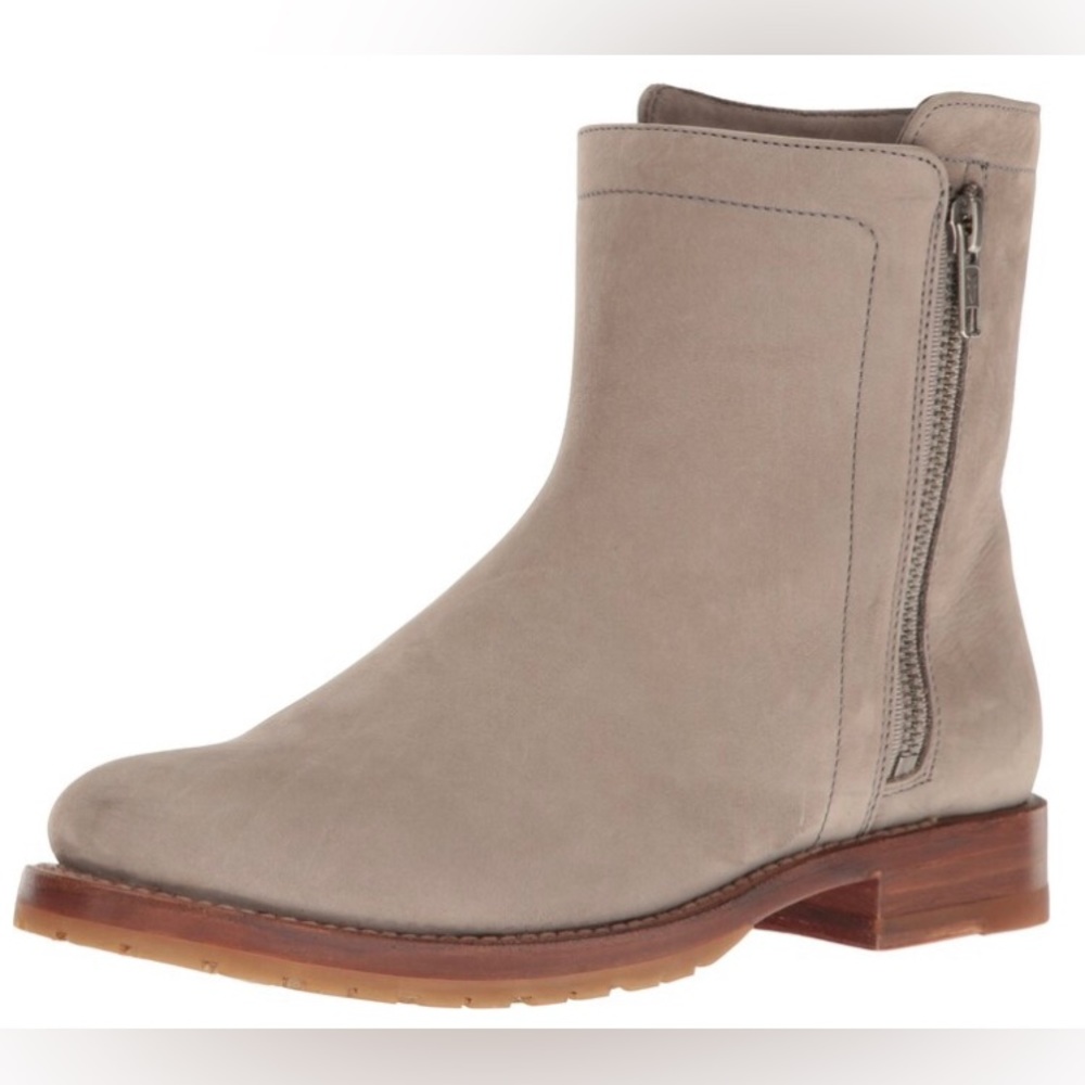 Frye Natalie Double Zip Gray Nubuck 9.5